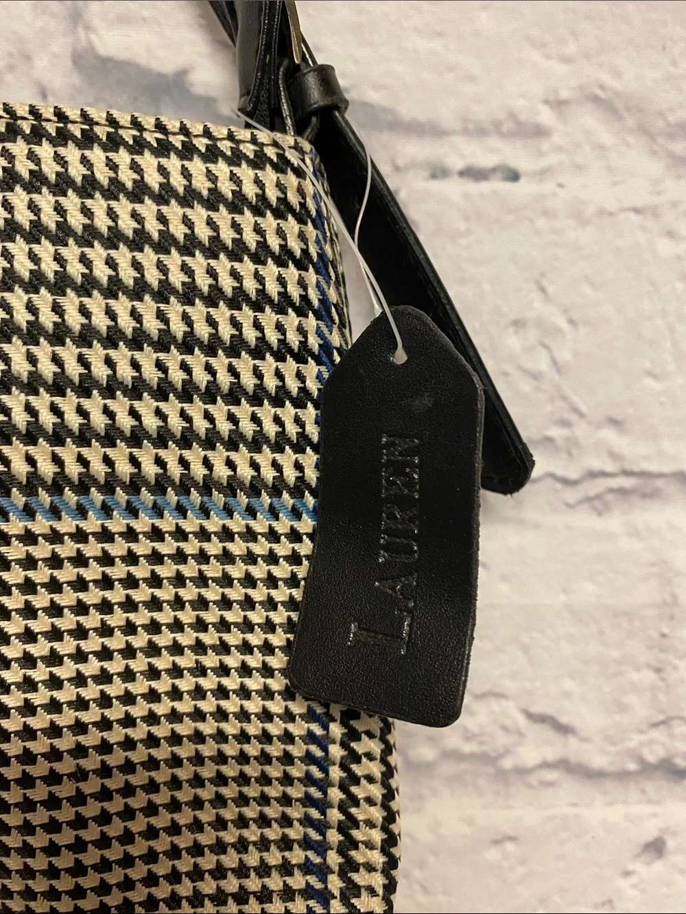Ralph Lauren Black and Cream Houndstooth Shoulder Bag and Wallet - Picture 4 of 16